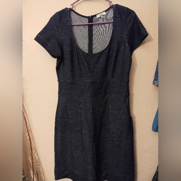 Weston Wm Denim Elegant Blue Short Shift Sleeve Dress Size Medium - Picture 1 of 7